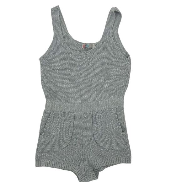 Free People FP Beach Blue Romper 100% Cotton Natural Fibers Size Small - Picture 1 of 6